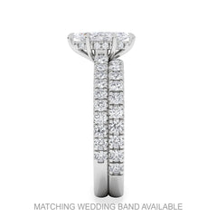 Amora Marquise 0.97ct Hidden Halo Diamond Engagement Ring With Side Stones Set in Platinum