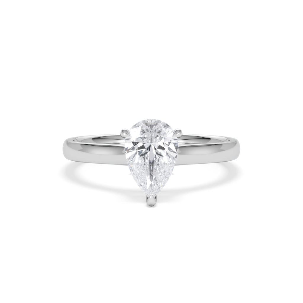 Amora Pear 1.00ct Lab Diamond Engagement Ring F/VS Set in 18K White Gold