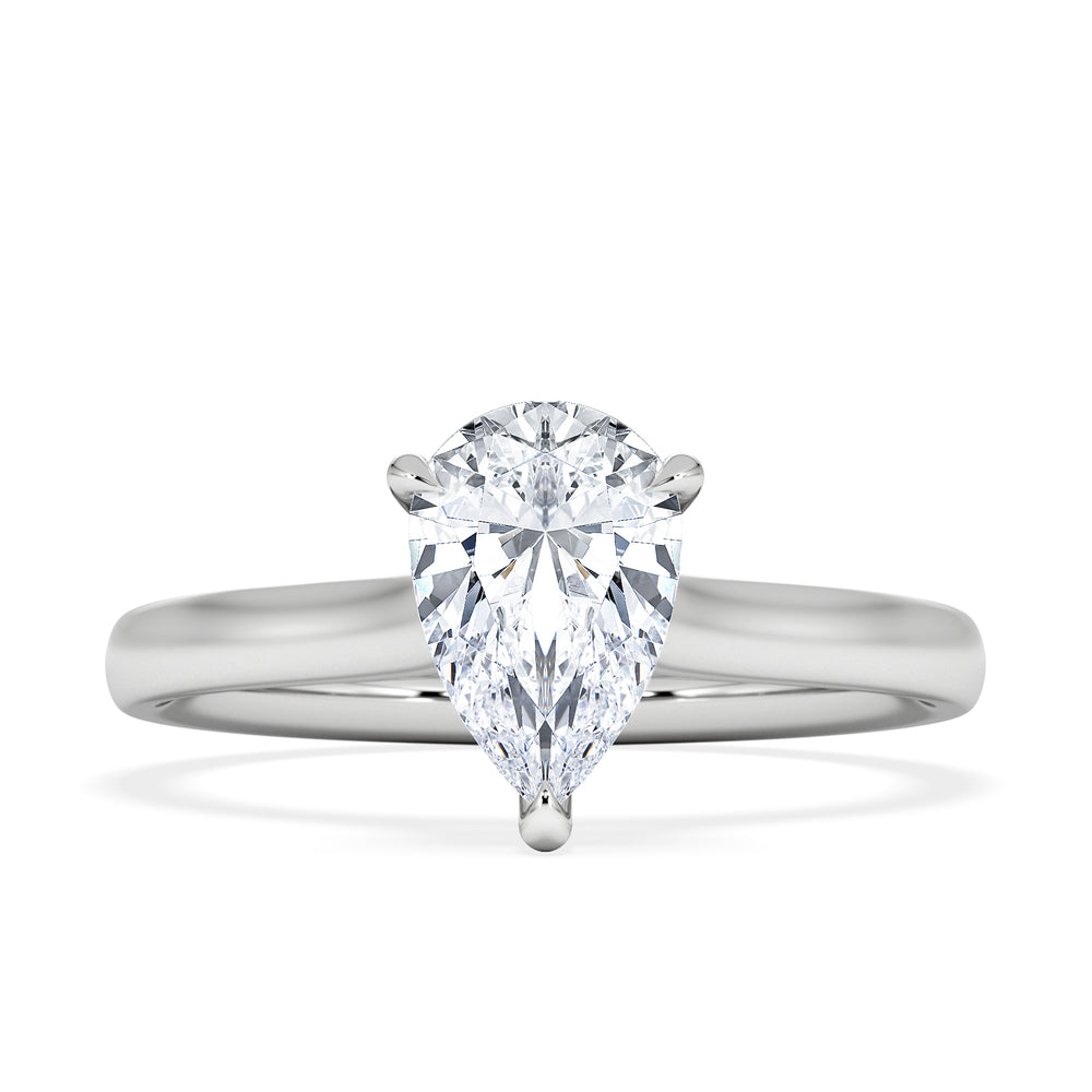 Amora Pear 1.00ct Lab Diamond Engagement Ring F/VS Set in Platinum
