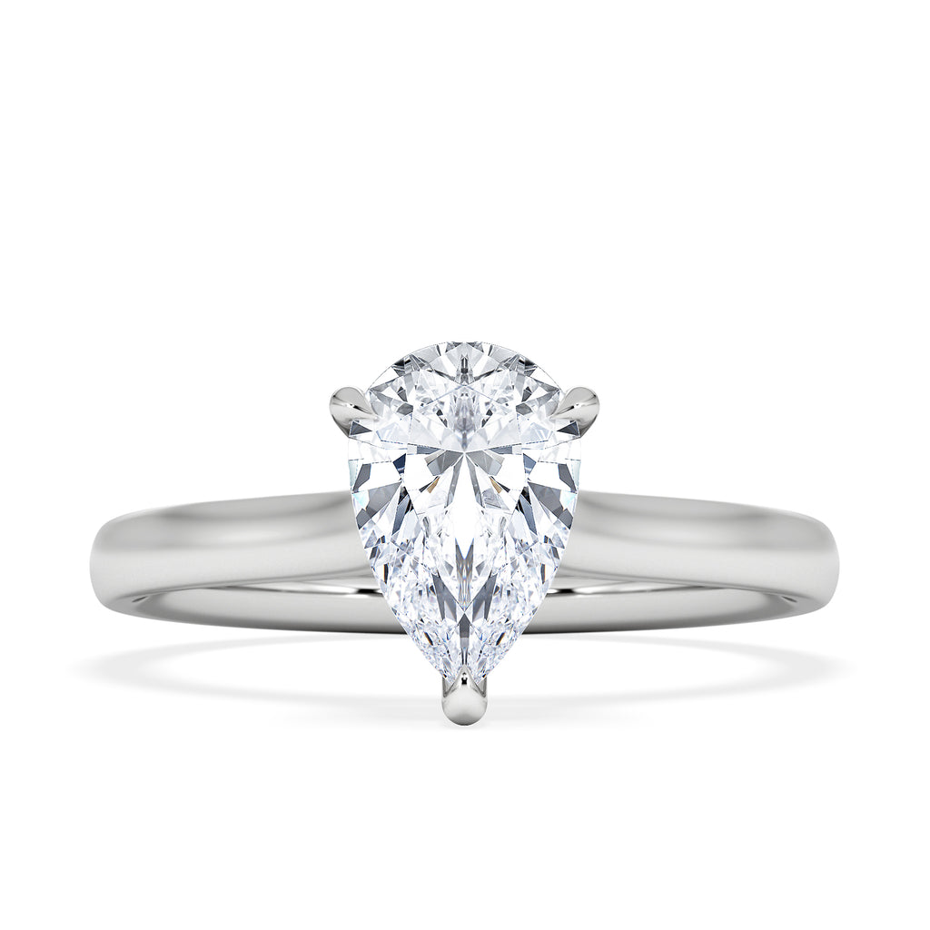Amora Pear 1.00ct Lab Diamond Engagement Ring F/VS Set in Platinum