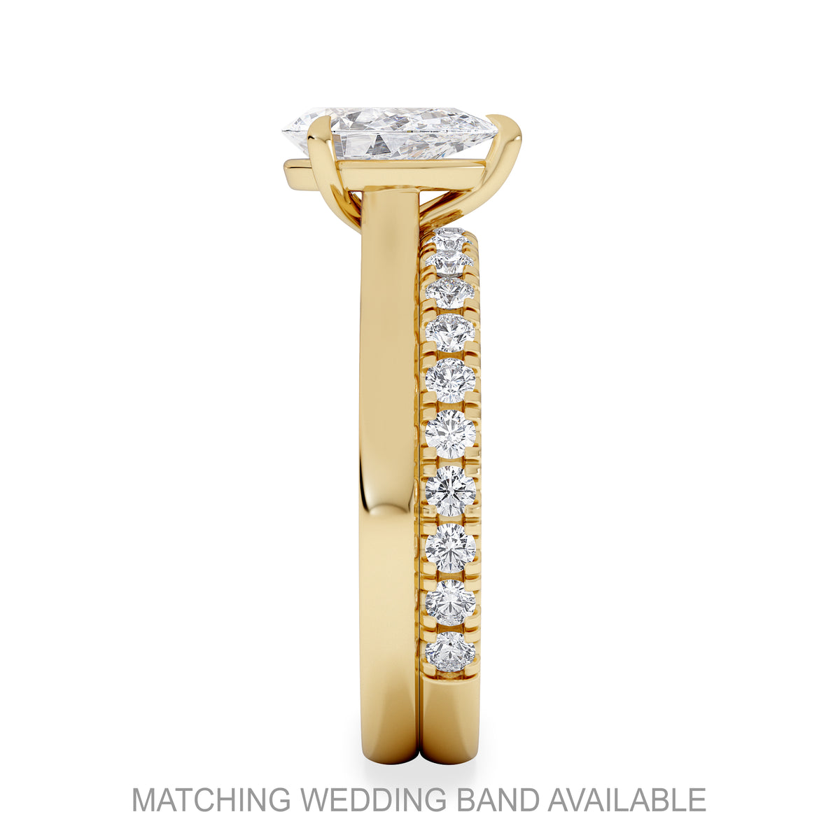 Amora Pear 1.00ct Lab Diamond Engagement Ring F/VS Set in 18K Gold