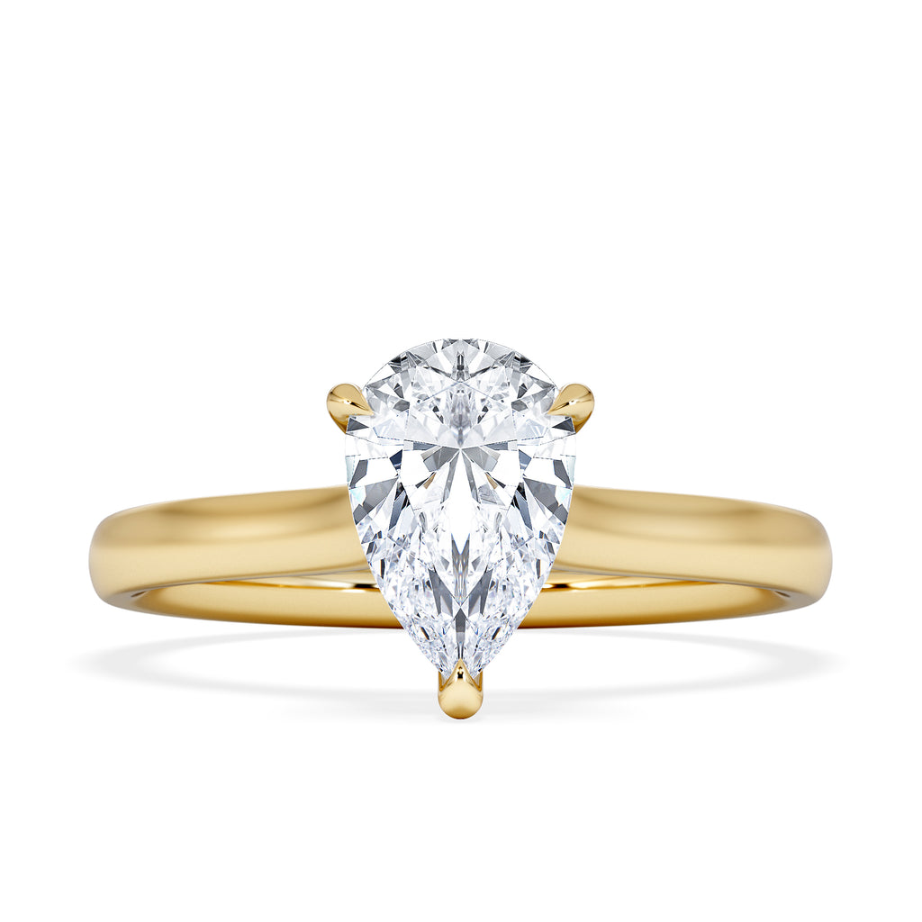 Amora Pear 1.00ct Lab Diamond Engagement Ring F/VS Set in 18K Gold