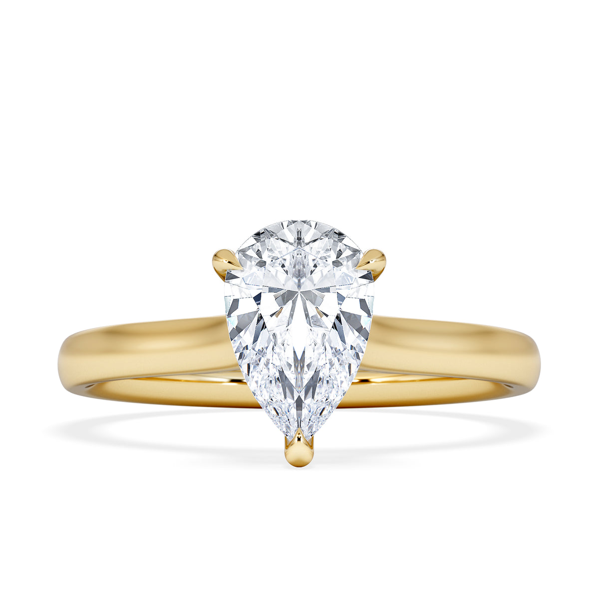 Amora Pear 1.00ct Lab Diamond Engagement Ring F/VS Set in 18K Gold