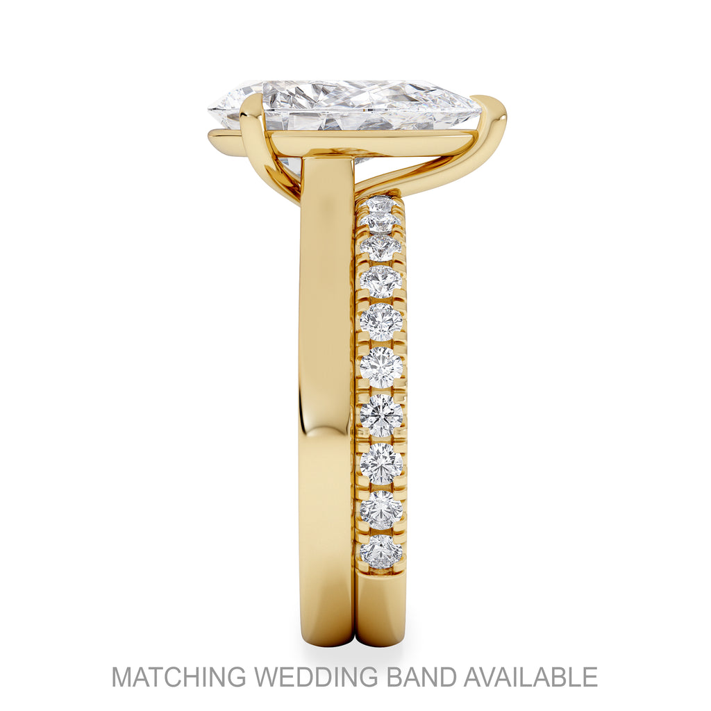 Amora Pear 3.00ct Lab Diamond Engagement Ring G/VS Set in 18K Gold