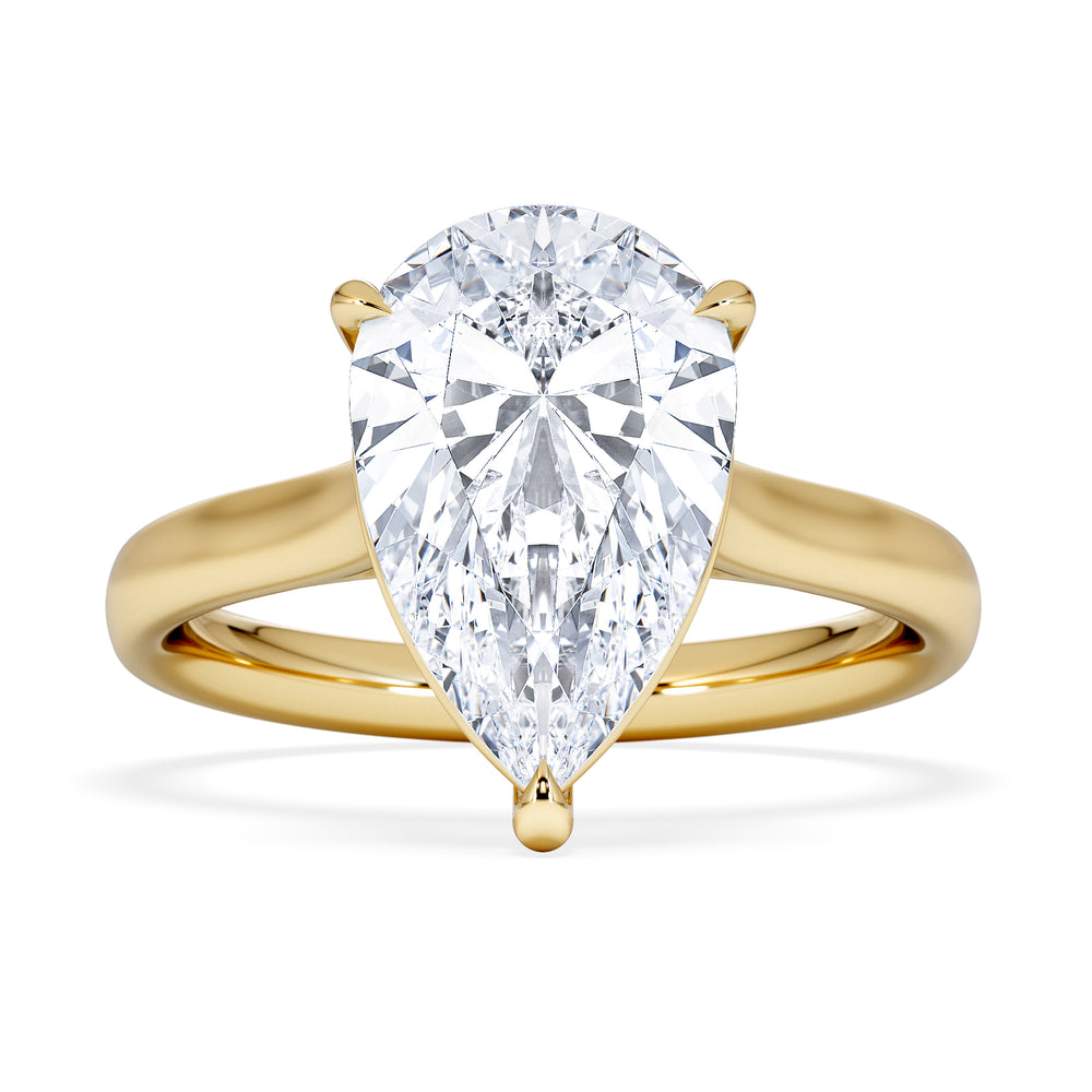 Amora Pear 3.00ct Lab Diamond Engagement Ring G/VS Set in 18K Gold