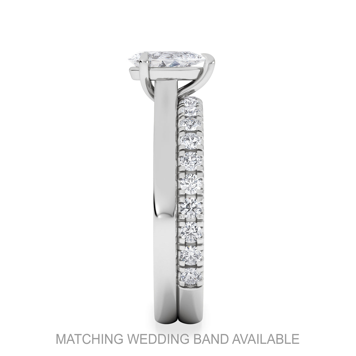 Amora Pear 0.50ct Lab Diamond Engagement Ring F/VS Set in 18K White Gold