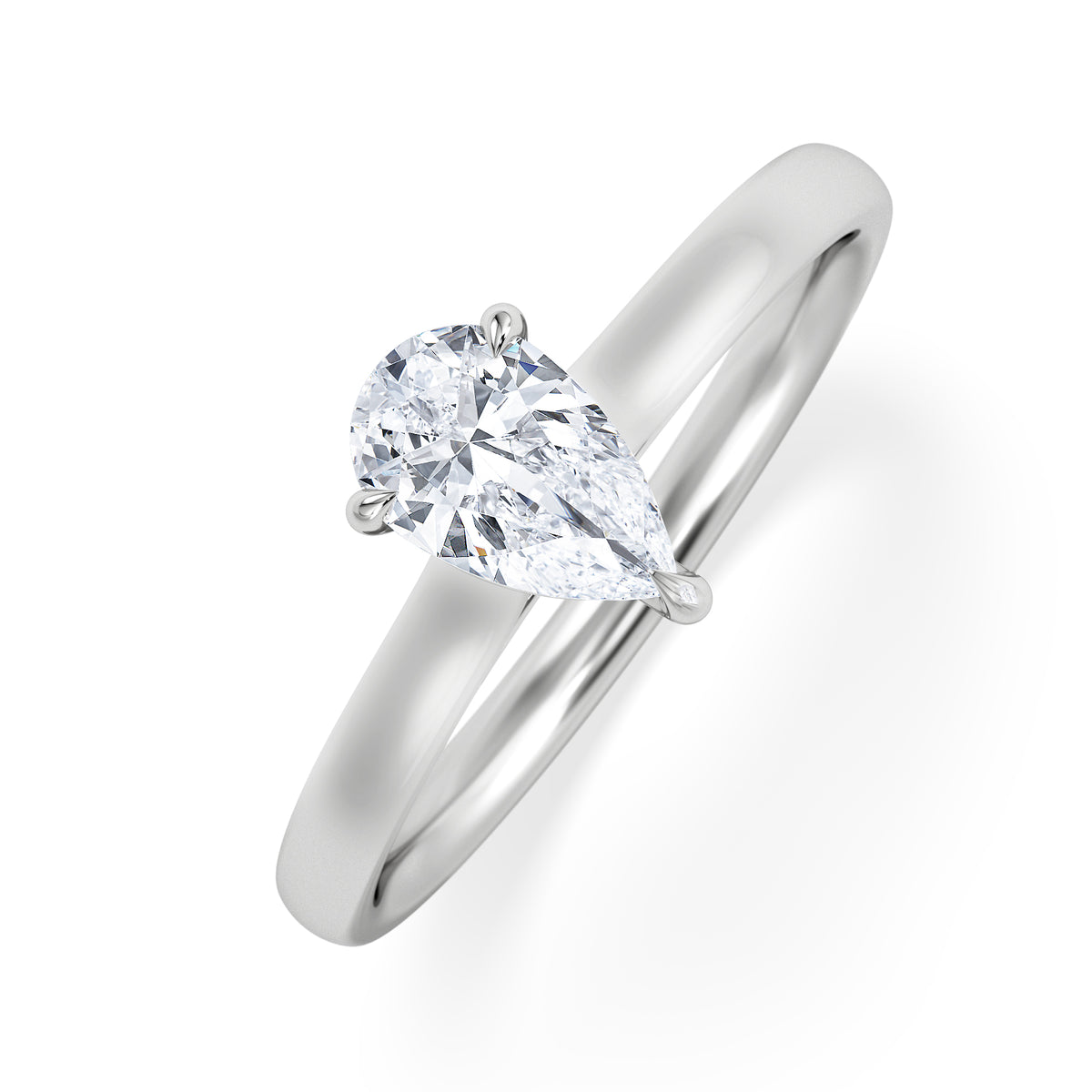 Amora Pear 0.50ct Lab Diamond Engagement Ring F/VS Set in 18K White Gold