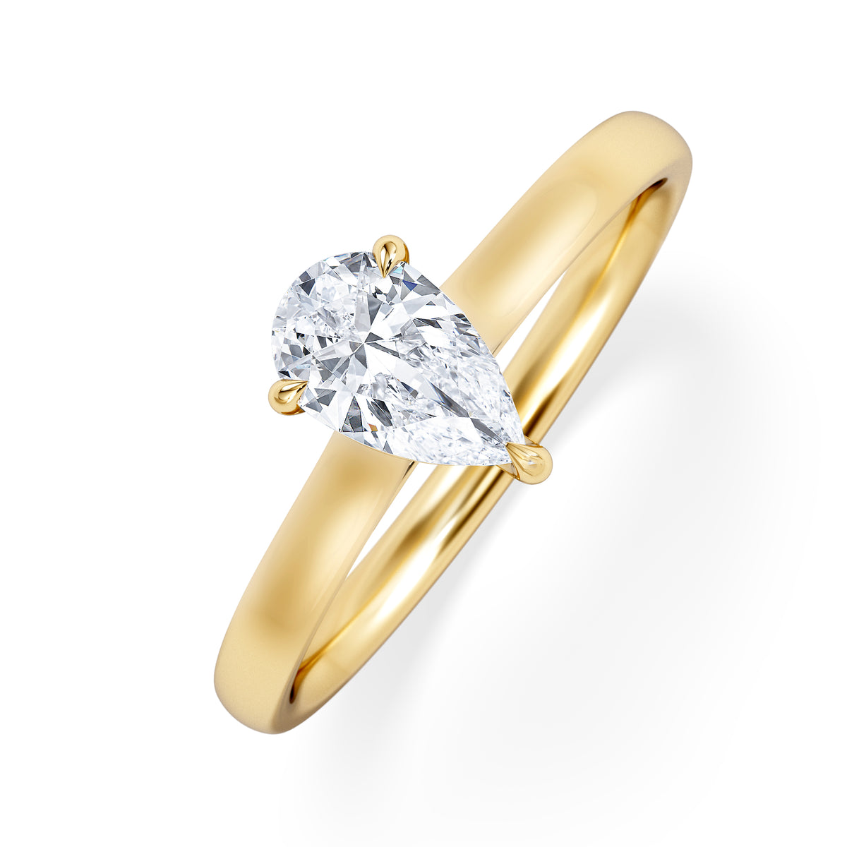Amora Pear 0.50ct Lab Diamond Engagement Ring F/VS Set in 18K Gold