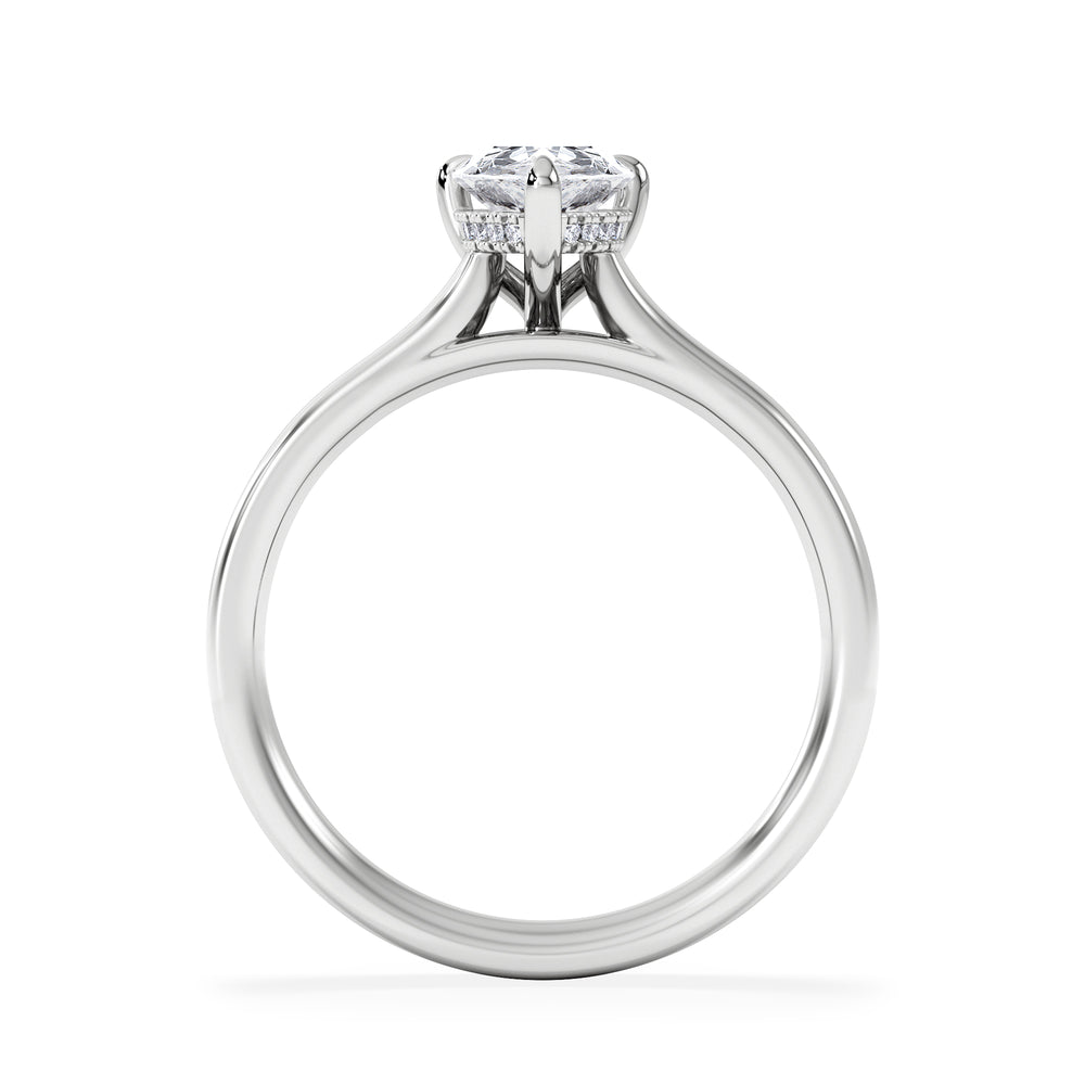 Amora Pear 1.07ct Hidden Halo Lab Diamond Engagement Ring F/VS Set in Platinum