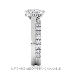 Amora Pear 1.07ct Hidden Halo Lab Diamond Engagement Ring F/VS Set in 18K White Gold