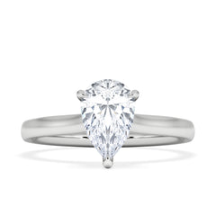Amora Pear 1.07ct Hidden Halo Lab Diamond Engagement Ring F/VS Set in 18K White Gold