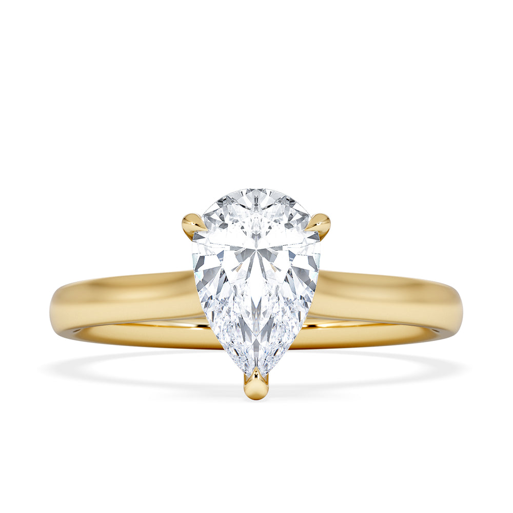Amora Pear 1.07ct Hidden Halo Lab Diamond Engagement Ring F/VS Set in 18K Gold