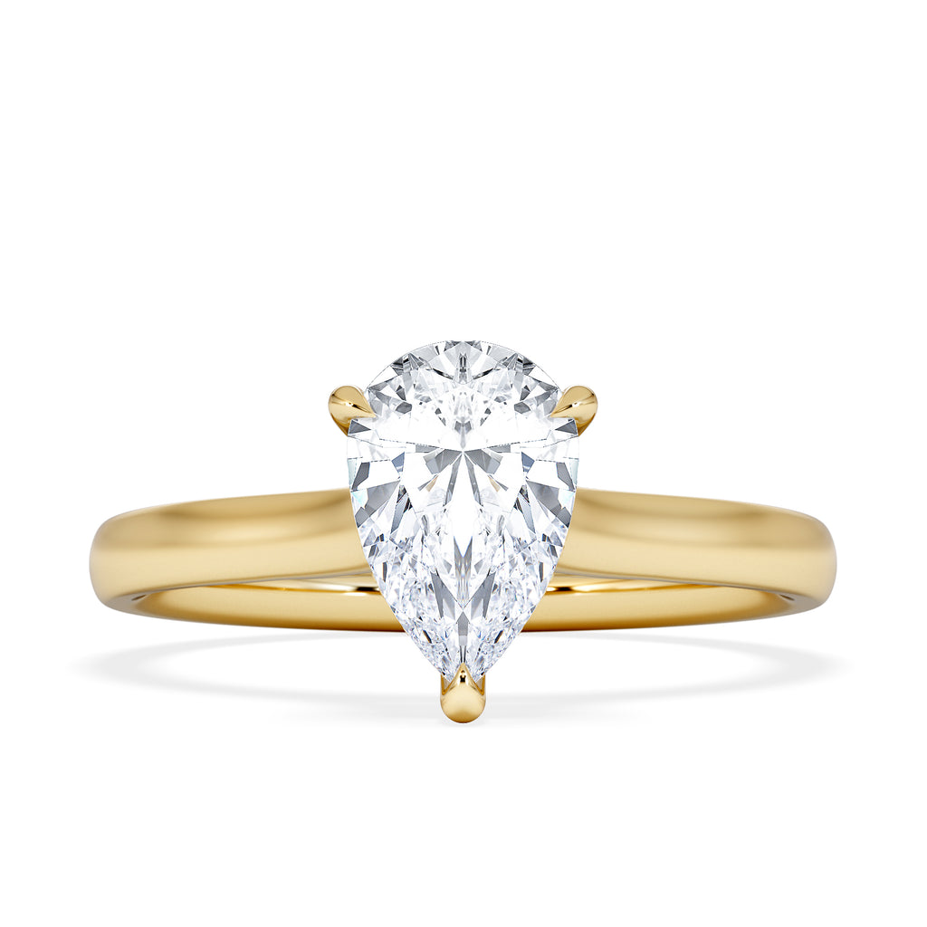 Amora Pear 1.07ct Hidden Halo Lab Diamond Engagement Ring F/VS Set in 18K Gold