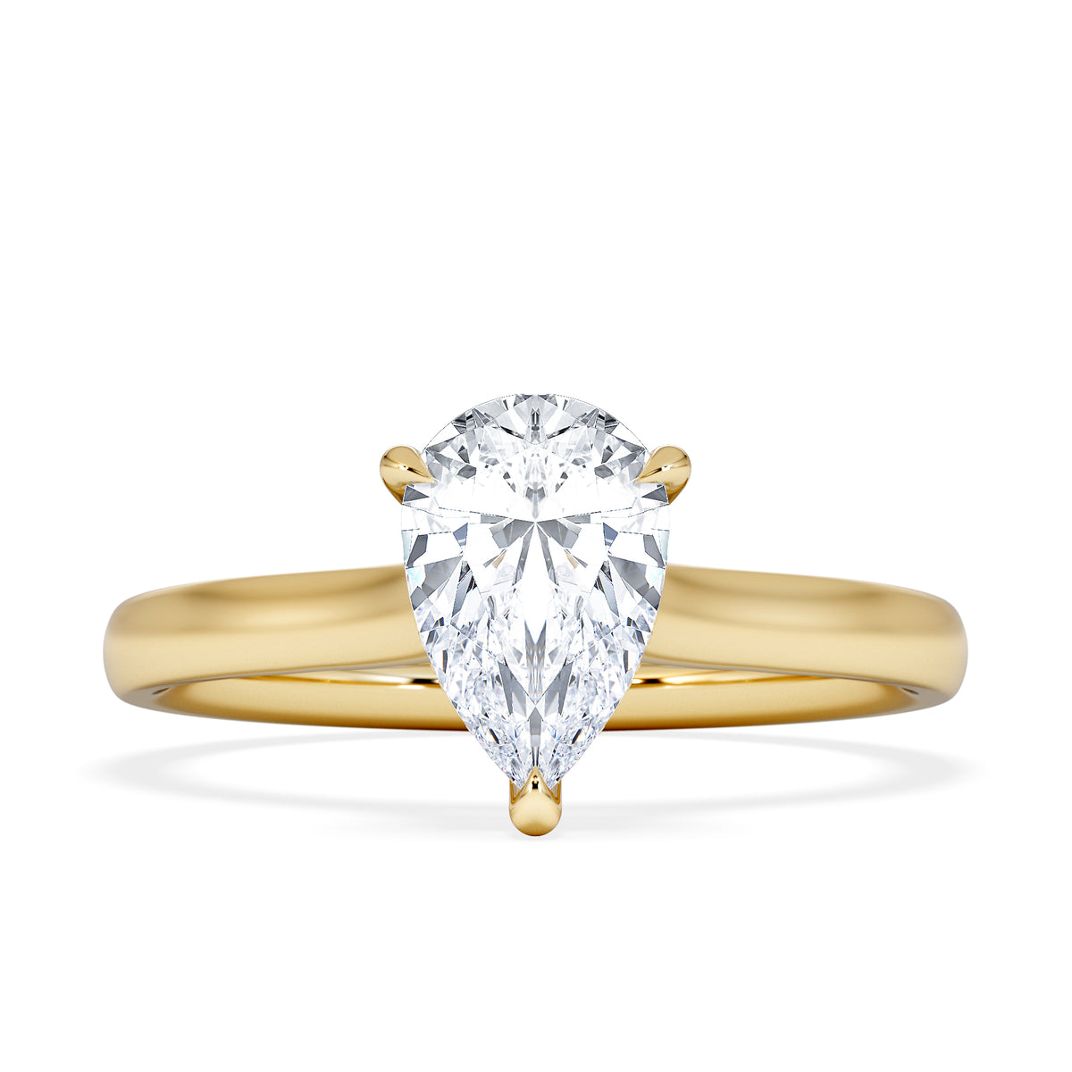 Amora Pear 1.07ct Hidden Halo Lab Diamond Engagement Ring F/VS Set in 18K Gold