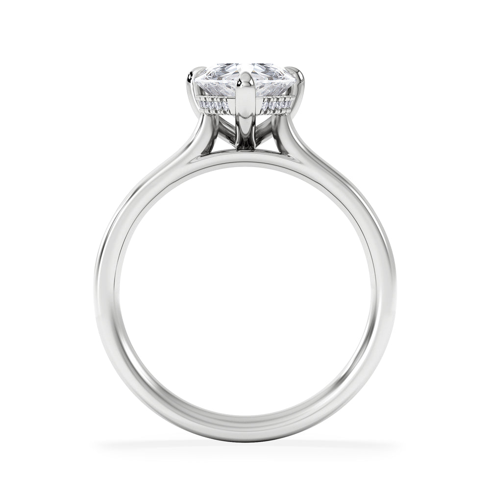 Amora Pear 2.09ct Hidden Halo Lab Diamond Engagement Ring F/VS Set in Platinum