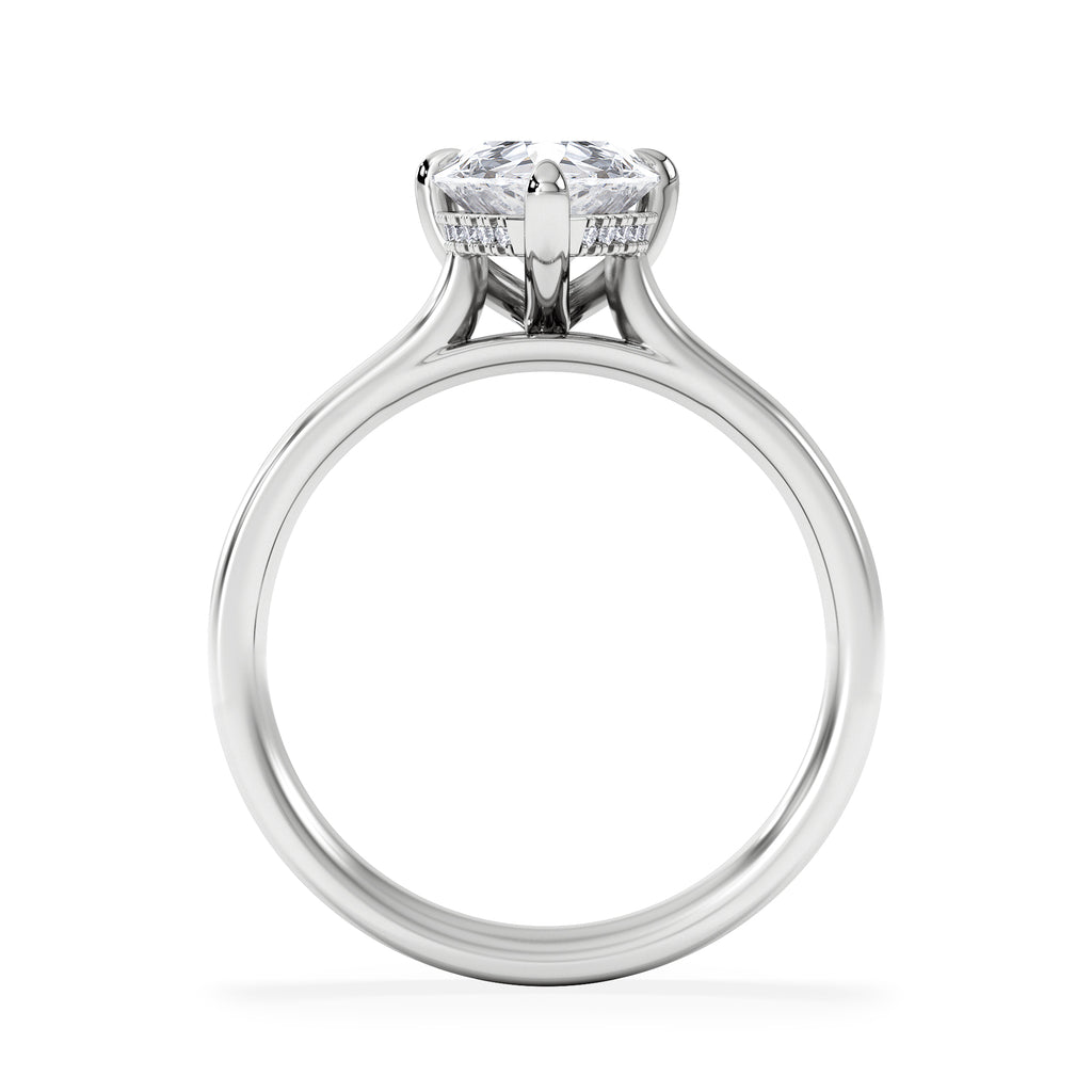 Amora Pear 2.09ct Hidden Halo Lab Diamond Engagement Ring F/VS Set in Platinum
