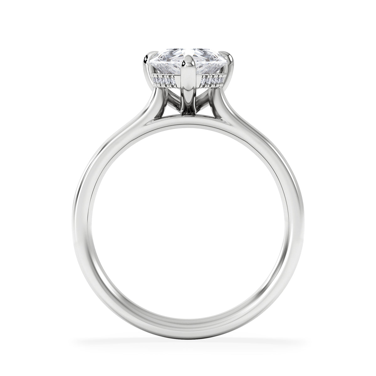 Amora Pear 2.09ct Hidden Halo Lab Diamond Engagement Ring F/VS Set in Platinum