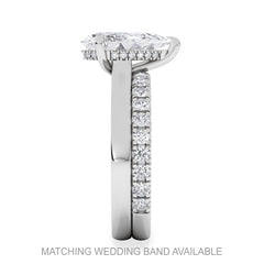 Amora Pear 2.09ct Hidden Halo Lab Diamond Engagement Ring F/VS Set in Platinum