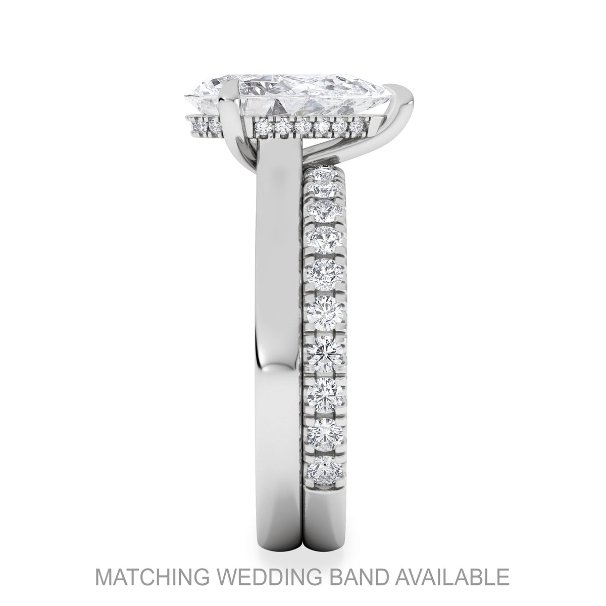 Amora Pear 2.09ct Hidden Halo Lab Diamond Engagement Ring F/VS Set in Platinum
