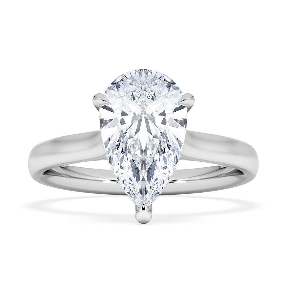 Amora Pear 2.09ct Hidden Halo Lab Diamond Engagement Ring F/VS Set in Platinum