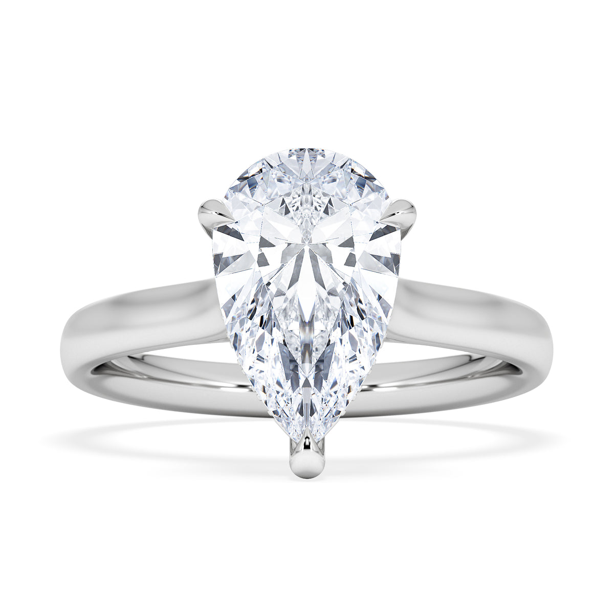 Amora Pear 2.09ct Hidden Halo Lab Diamond Engagement Ring F/VS Set in Platinum