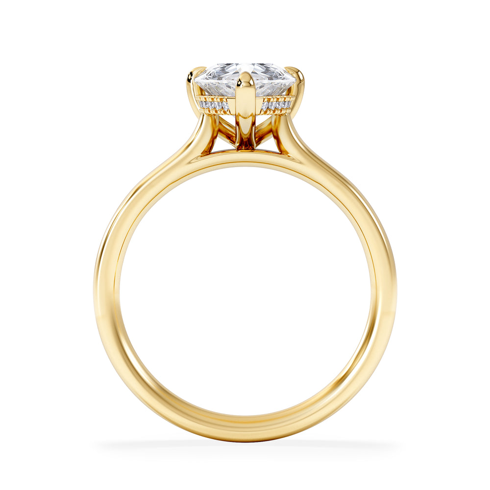 Amora Pear 2.09ct Hidden Halo Lab Diamond Engagement Ring F/VS Set in 18K Gold