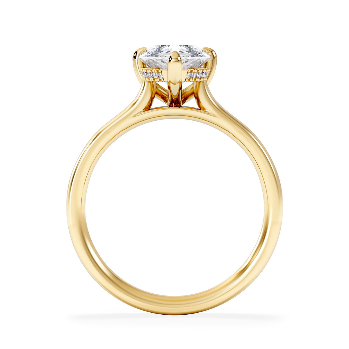 Amora Pear 2.09ct Hidden Halo Lab Diamond Engagement Ring F/VS Set in 18K Gold