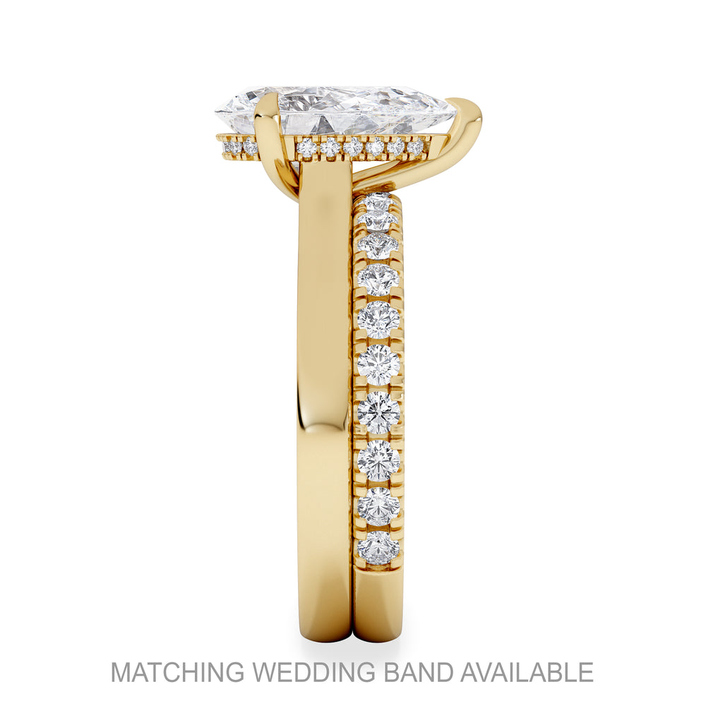 Amora Pear 2.09ct Hidden Halo Lab Diamond Engagement Ring F/VS Set in 18K Gold