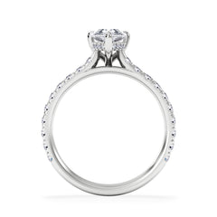 Amora Pear 1.47ct Hidden Halo Lab Diamond Engagement Ring With Side Stones Set in Platinum