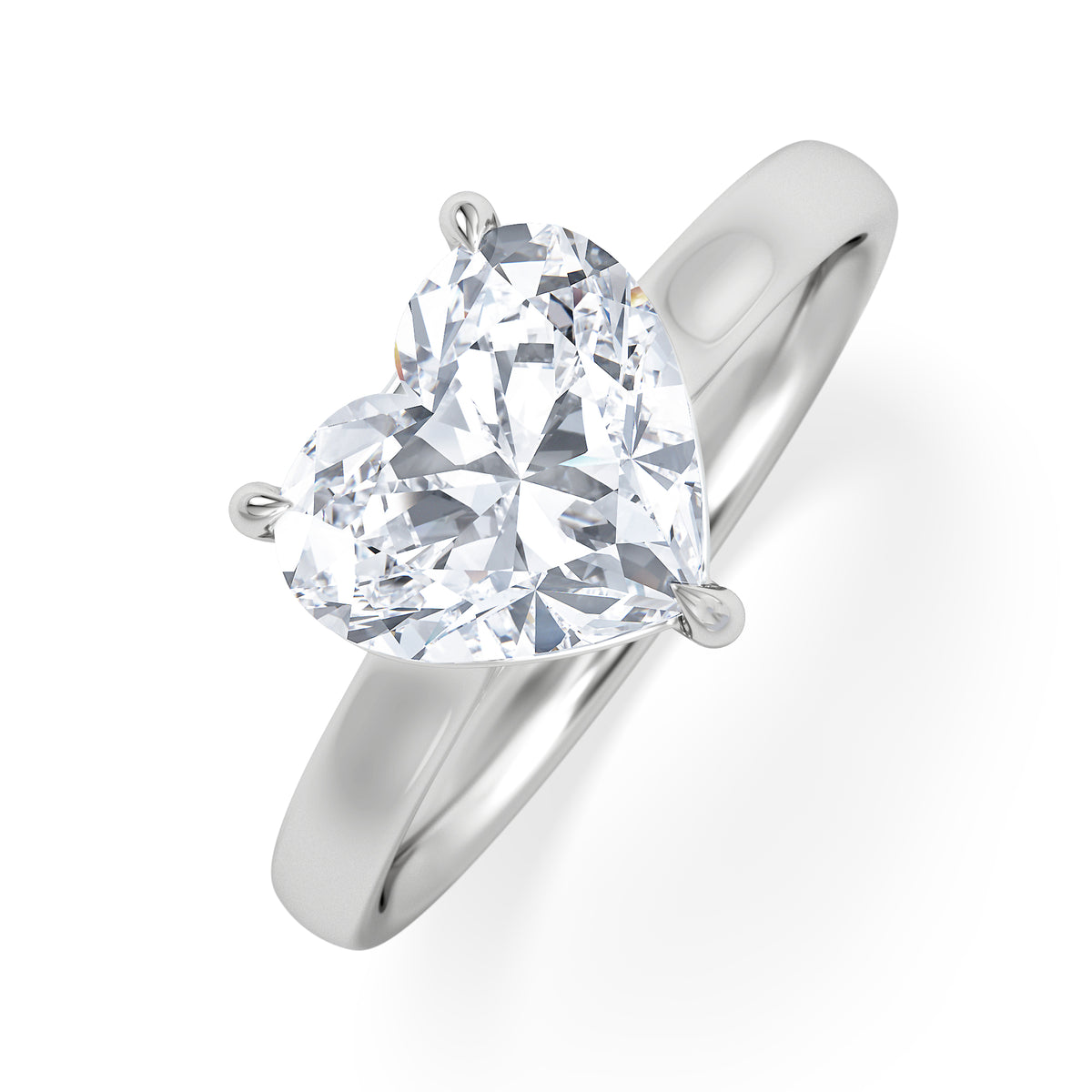 Amora Heart 2.00ct Lab Diamond Engagement Ring F/VS Set in 18K White Gold