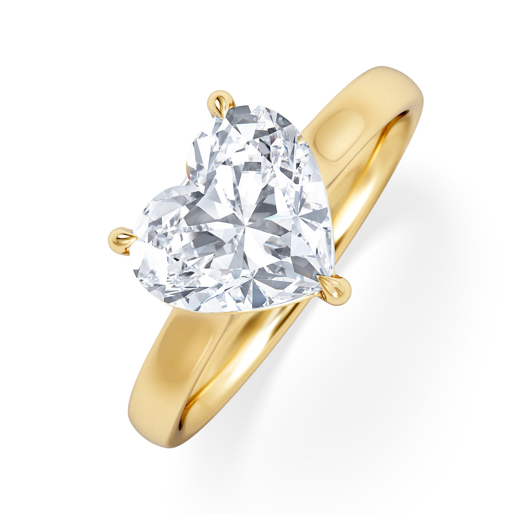 Amora Heart 2.00ct Lab Diamond Engagement Ring F/VS Set in 18K Gold