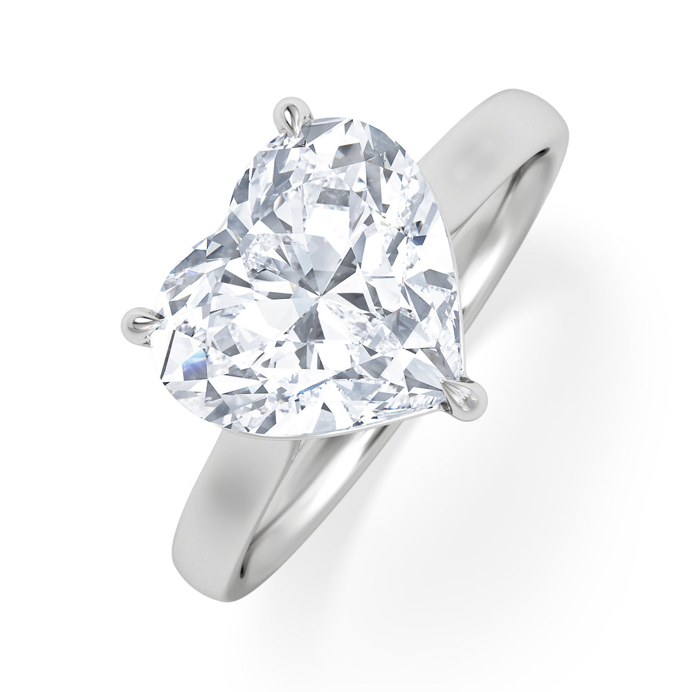 Amora Heart 3.00ct Lab Diamond Engagement Ring G/VS Set in 18K White Gold