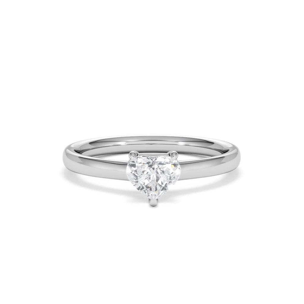 Amora Heart 0.50ct Lab Diamond Engagement Ring F/VS Set in 18K White Gold