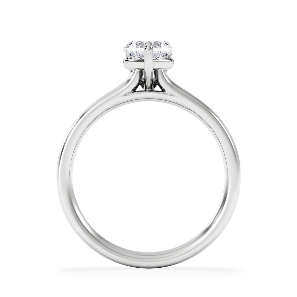Amora Heart 0.50ct Lab Diamond Engagement Ring F/VS Set in Platinum