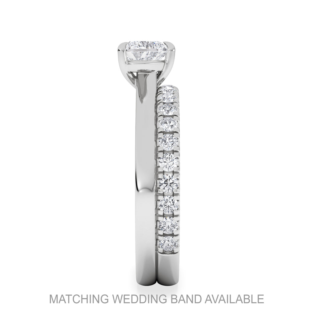 Amora Heart 0.50ct Lab Diamond Engagement Ring F/VS Set in Platinum