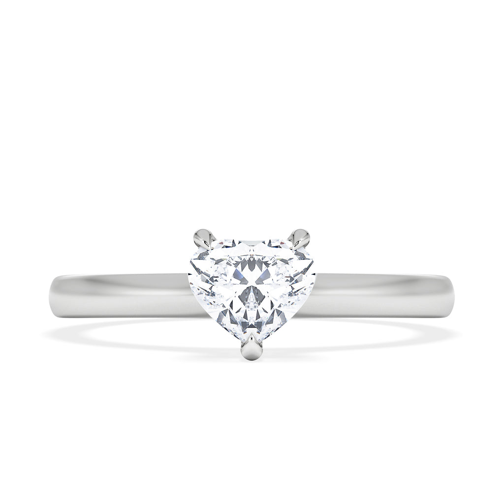 Amora Heart 0.50ct Lab Diamond Engagement Ring F/VS Set in Platinum