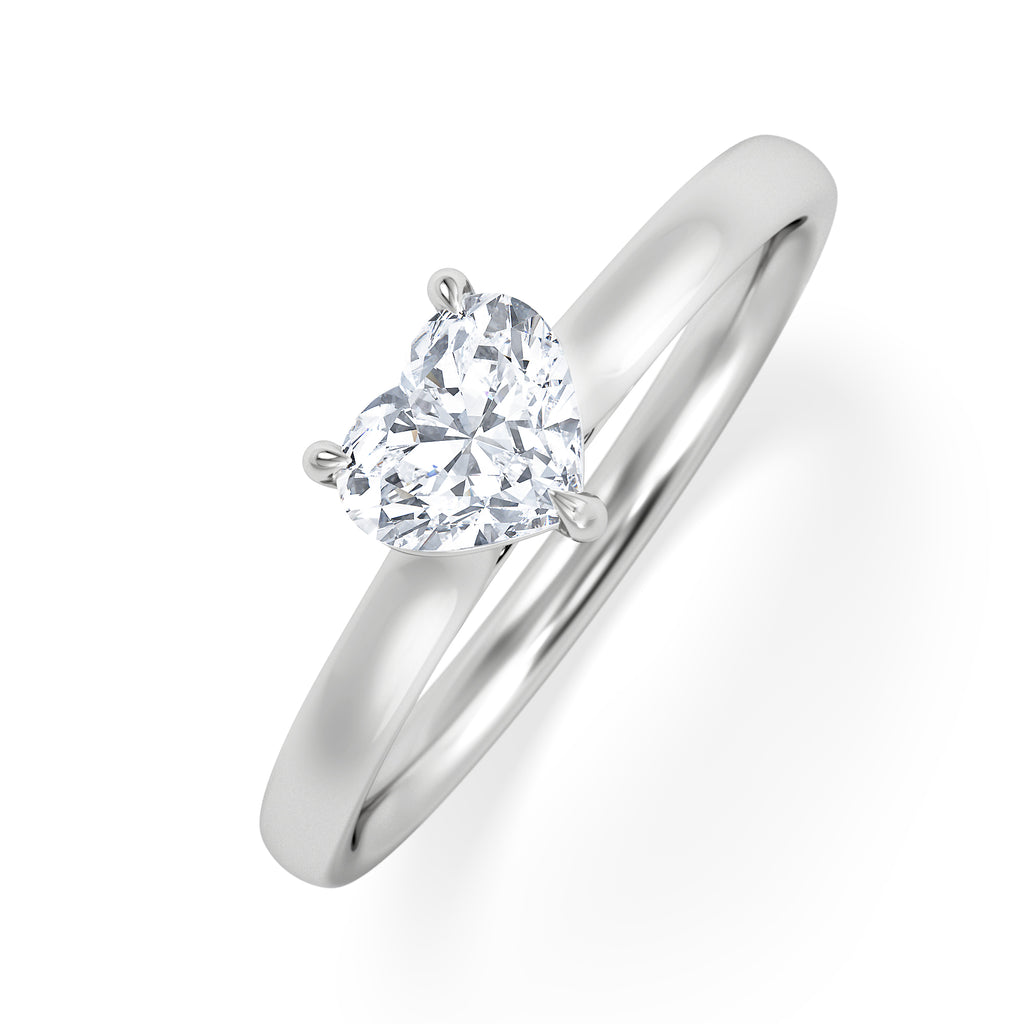 Amora Heart 0.50ct Lab Diamond Engagement Ring F/VS Set in Platinum