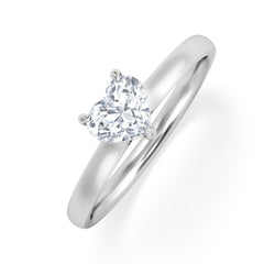 Amora Heart 0.50ct Lab Diamond Engagement Ring F/VS Set in Platinum