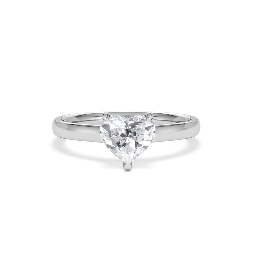 Amora Heart 1.07ct Hidden Halo Diamond Engagement Ring F/VS Set in Platinum