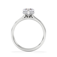 Amora Heart 1.00ct Hidden Halo Lab Diamond Engagement Ring F/VS Set in 18K White Gold