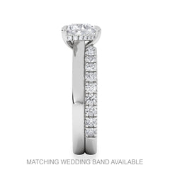 Amora Heart 1.00ct Hidden Halo Lab Diamond Engagement Ring F/VS Set in 18K White Gold