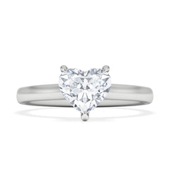 Amora Heart 1.00ct Hidden Halo Lab Diamond Engagement Ring F/VS Set in 18K White Gold