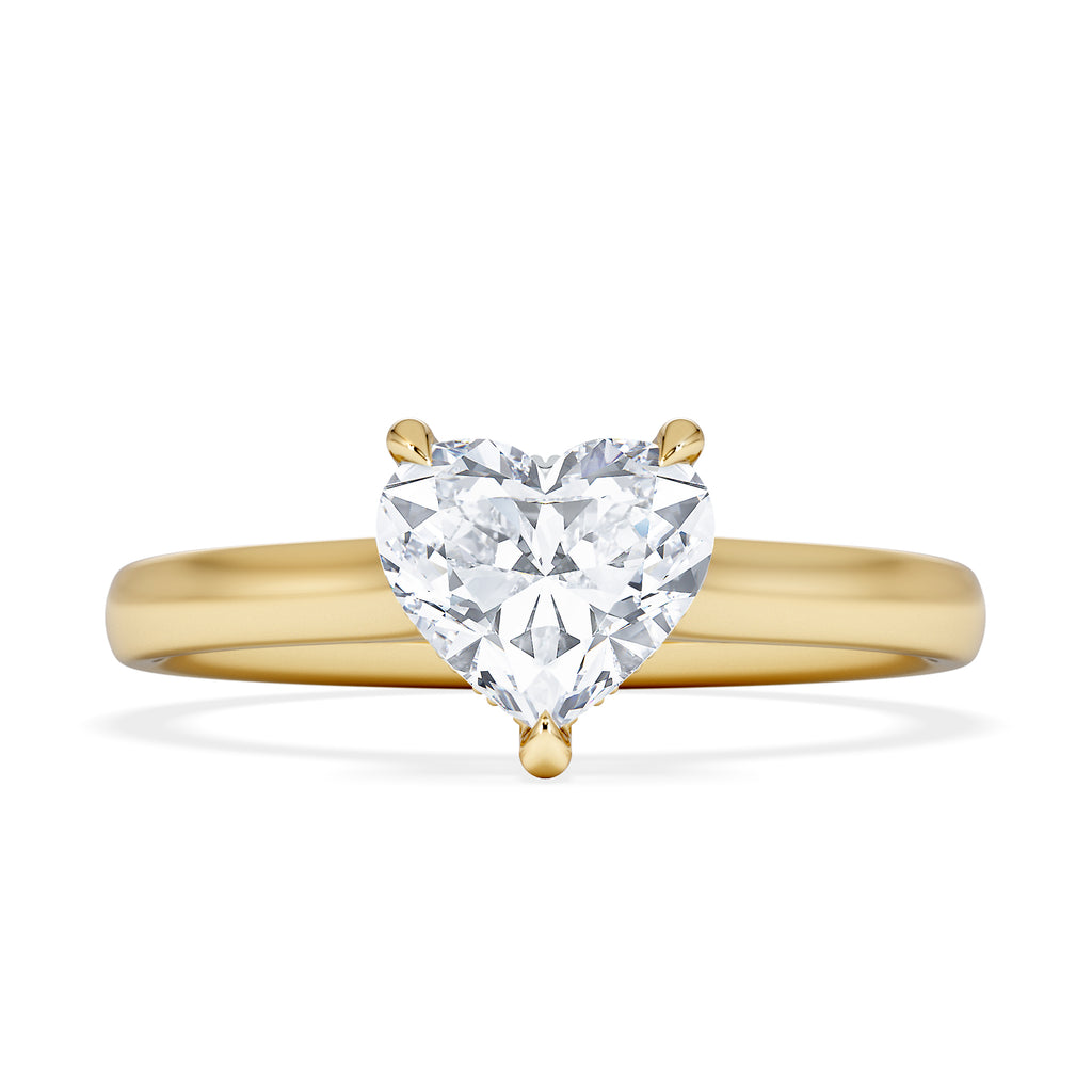 Amora Heart 1.07ct Hidden Halo Lab Diamond Engagement Ring F/VS Set in 18K Gold