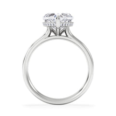 Amora Heart 2.09ct Hidden Halo Lab Diamond Engagement Ring F/VS Set in 18K White Gold