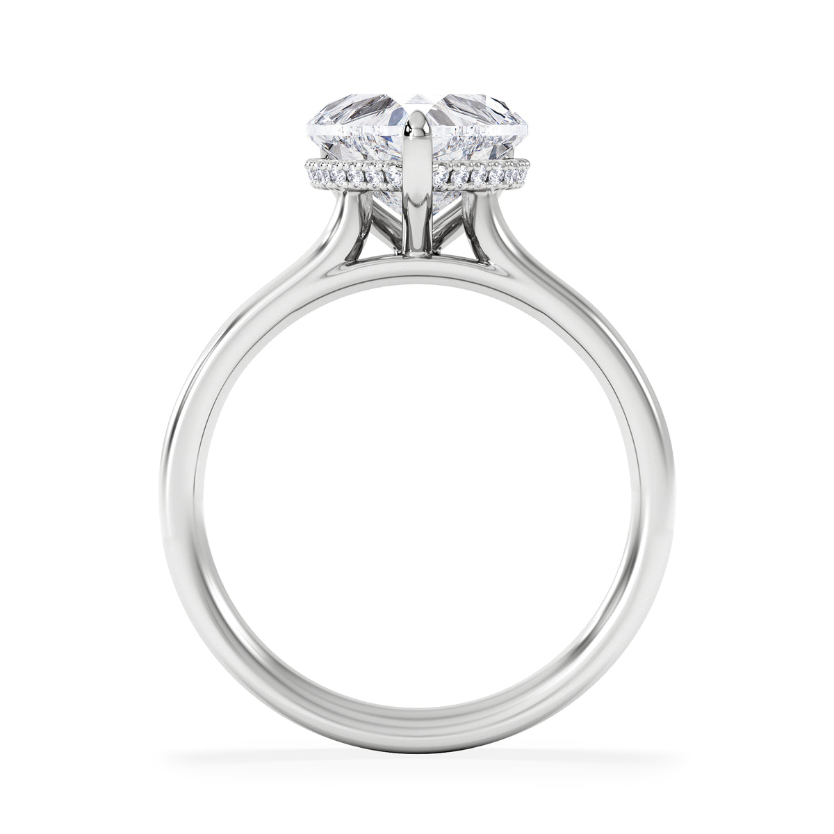 Amora Heart 2.09ct Hidden Halo Lab Diamond Engagement Ring F/VS Set in 18K White Gold
