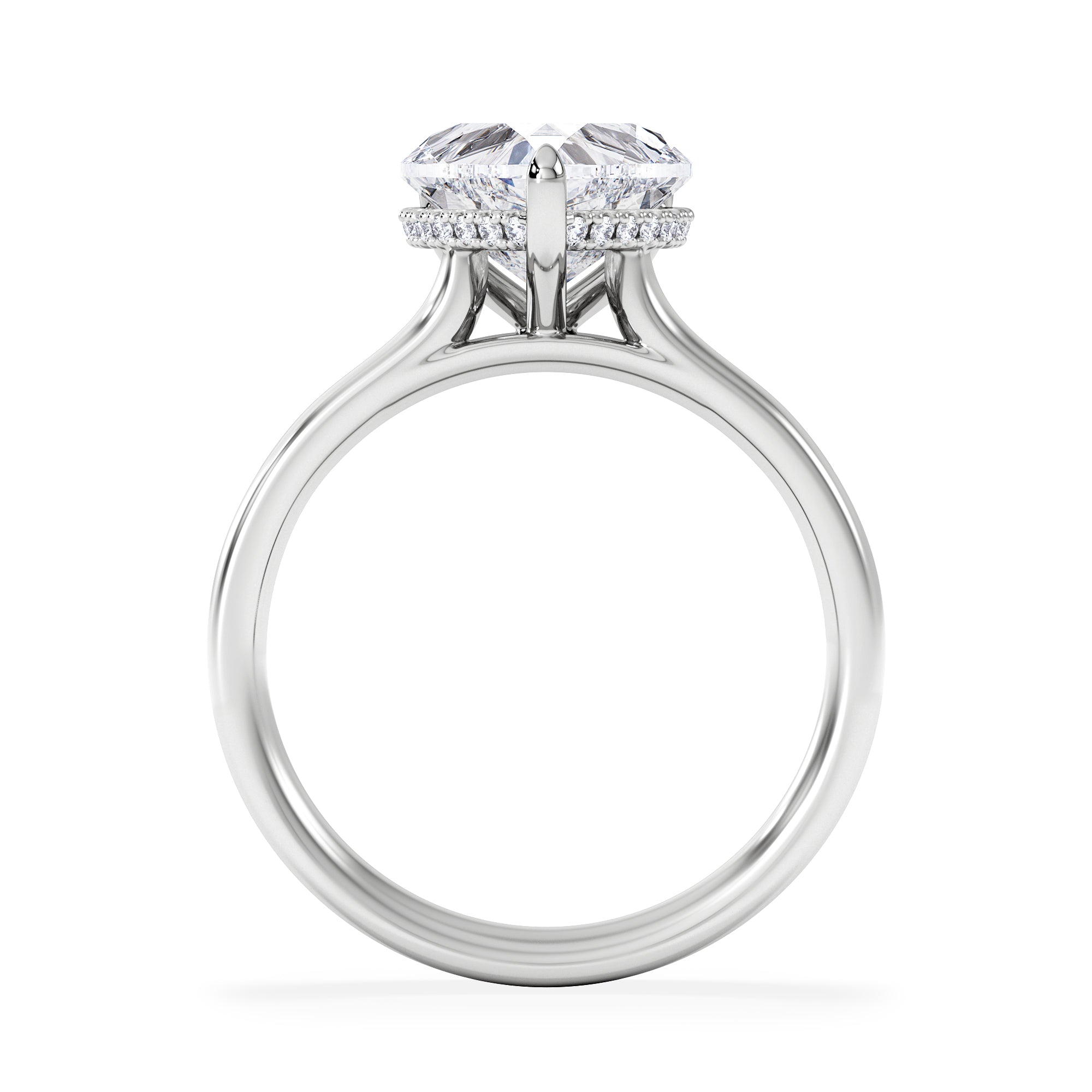 Amora Heart 2.09ct Hidden Halo Lab Diamond Engagement Ring F/VS Set in Platinum