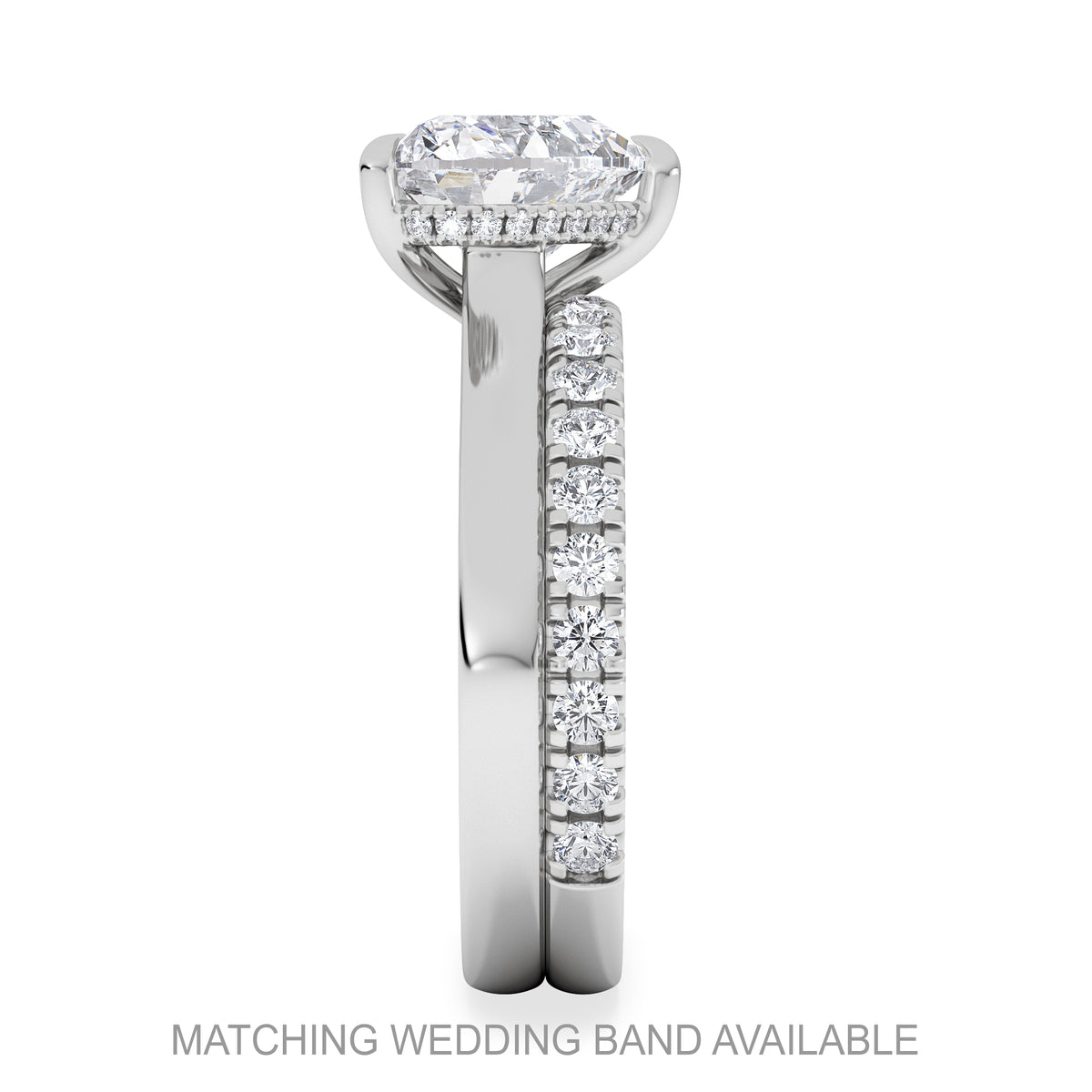 Amora Heart 2.09ct Hidden Halo Lab Diamond Engagement Ring F/VS Set in 18K White Gold