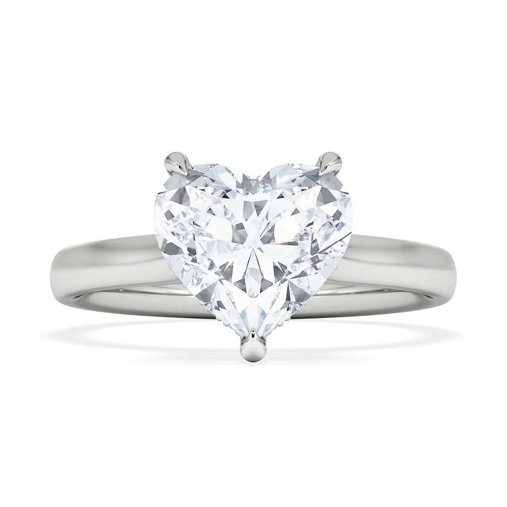 Amora Heart 2.09ct Hidden Halo Lab Diamond Engagement Ring F/VS Set in 18K White Gold