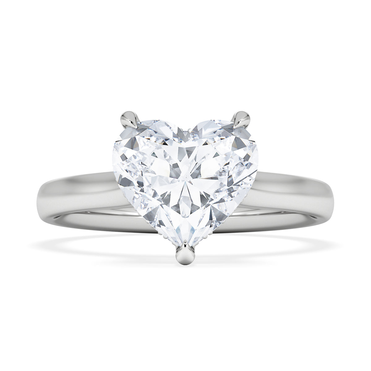 Amora Heart 2.09ct Hidden Halo Lab Diamond Engagement Ring F/VS Set in 18K White Gold