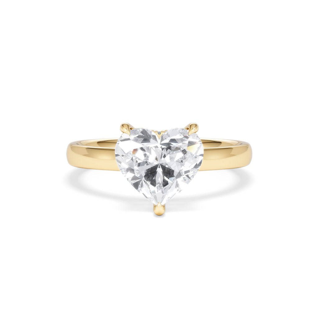 Amora Heart 2.09ct Hidden Halo Lab Diamond Engagement Ring F/VS Set in 18K Gold